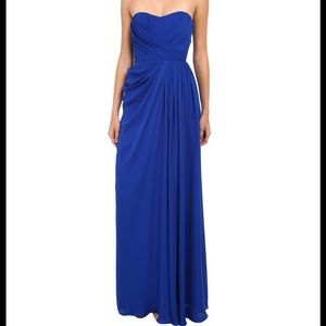 Badgly Mischka Strapless Gown With Slit